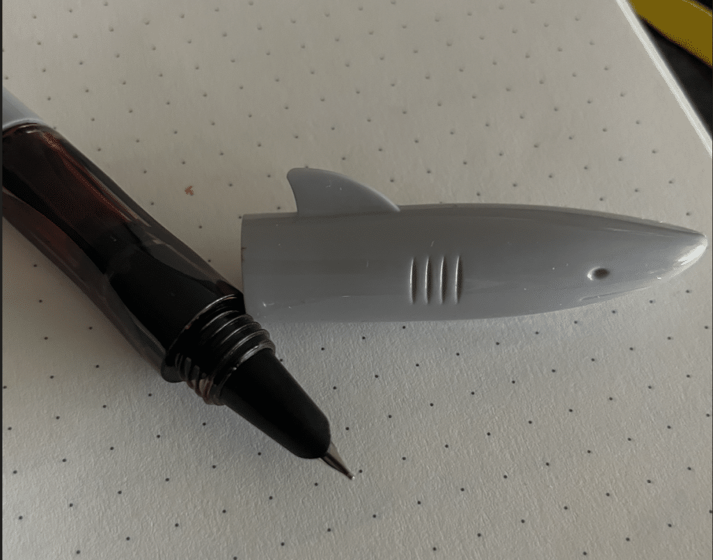 Shark pen cap and nib