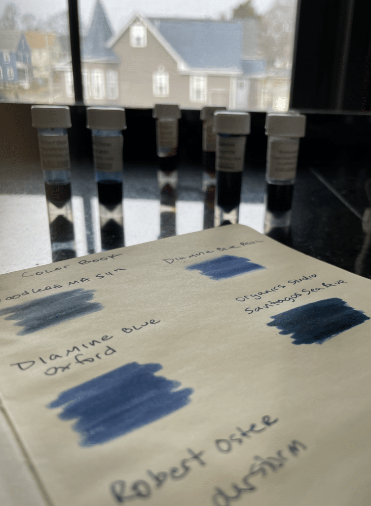 pen ink sample swatches