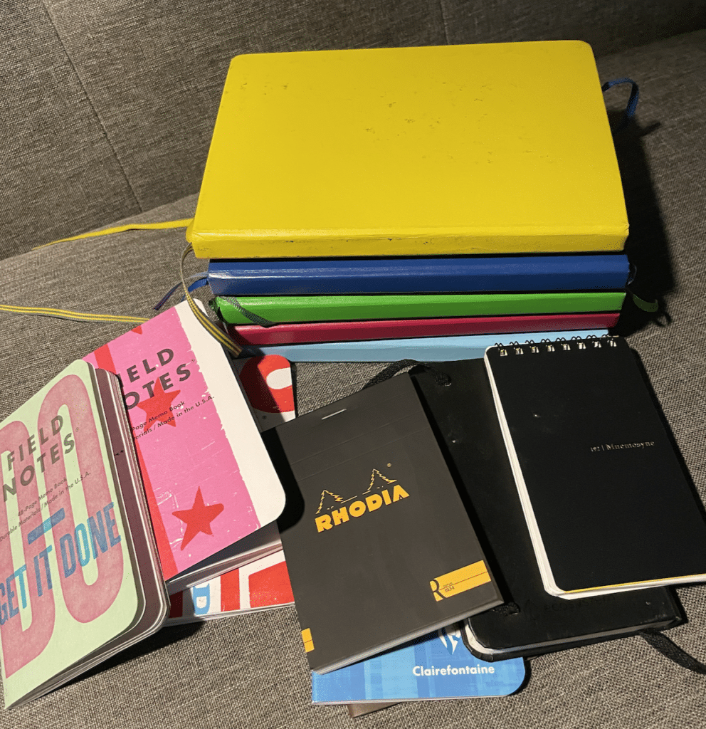 pile of notebooks