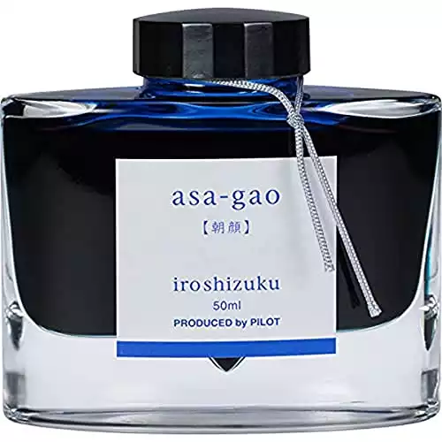 Pilot Iroshizuku Bottled Fountain Pen Ink, Asa-Gao, Morning Glory (Dark Blue)