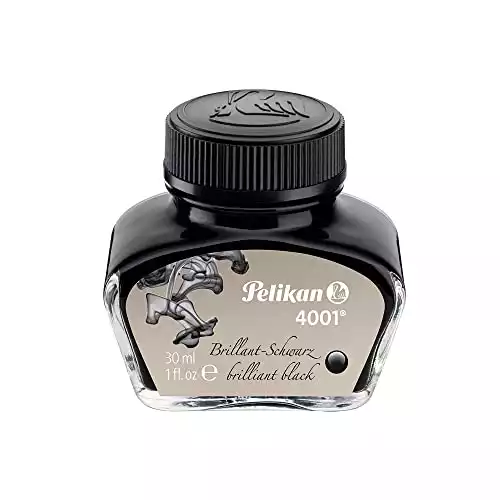 Pelikan 4001 Bottled Ink for Fountain Pens, Brilliant Black