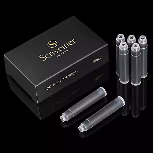 Scriveiner Black Fountain Pen Ink Cartridges